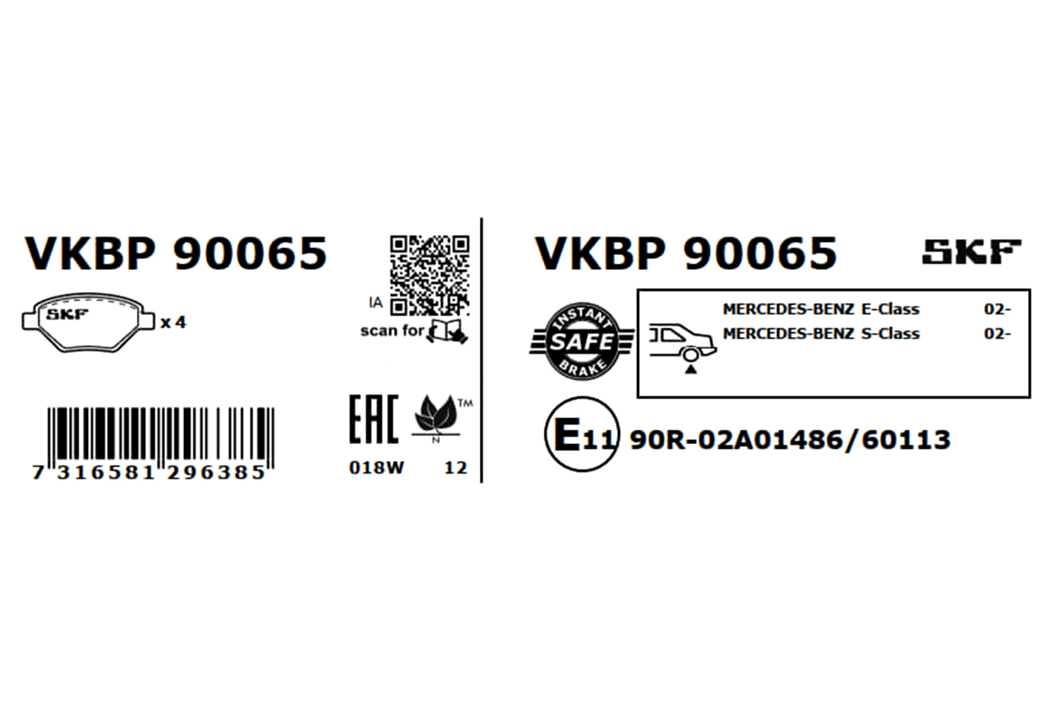 Placute frana SKF VKBP90065